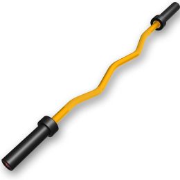 Solid Steel 47 ""Coil Rod Barbell Standard Weight Bar Thread Non-Slip 300 lb Capacity Weight Bar Yellow (Material: Metal, Color: Yellow)