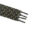 Weiou Manufacturer Custom Athletic Fashion Sport Flat Black/yellow Printed Shoelaces For Casual Shoes