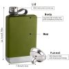 1pc Premium Hip Flask For Whiskey; Stainless Steel Hip Flask With Funnel; Leakproof Camping Whiskey Flask; Portable Cap Hip Pocket Flask For Outdoor;