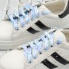 Weiou Manufacturer Custom Design Blue And White Shoelace Best Quality Flat shoelace for sneakers