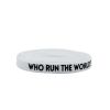 Weiou company Flat  printed shoelaces White/ Black  WHO RUNS THE WORLD water proof cool pattern Shoe Laces