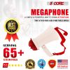 Megaphone Handheld Mini Bullhorn Cheer Loudspeaker Bull Horn Speaker Small Megaphono Siren Sling Strap Portable 5Core HW1