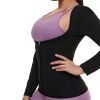 Sauna Suit For Women Sweat Body Shaper Waist Trainer Long Sleeve Zipper Shirt ( Buy A Size Up )