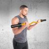 Solid Steel 47 ""Coil Rod Barbell Standard Weight Bar Thread Non-Slip 300 lb Capacity Weight Bar Yellow