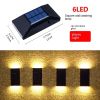 2pcs Solar Up & Down Wall Light Outdoor Waterproof Decorative Light For Scene Atmosphere