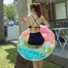 Internet Celebrity Same Styles Fairy Adult Swimming Ring; Thickened PVC Rainbow Pattern Meteor Shower Two Optional Swimming Ring Armpit Ring