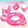 Inflatable Mermaid Swimming Rings; Portable Cartoon PVC Floats For Boys And Girls Beach Pool Party Summer