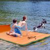 12 x 6 FT Floating Water Mat Foam Pad Lake Floats Lily Pad, 3-Layer XPE Water Pad with Storage Straps for Adults Outdoor Water Activities