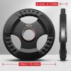 Rubber Coated Weight Plates in Pairs or Single for Strength Training Weightlifting and Bodybuilding Black 4 Size Options