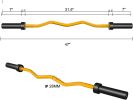 Solid Steel 47 ""Coil Rod Barbell Standard Weight Bar Thread Non-Slip 300 lb Capacity Weight Bar Yellow