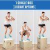 3-in-1 Wooden Jump Box for Crossfit Workout 12*14*16in Height Log color