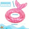 Inflatable Mermaid Swimming Rings; Portable Cartoon PVC Floats For Boys And Girls Beach Pool Party Summer